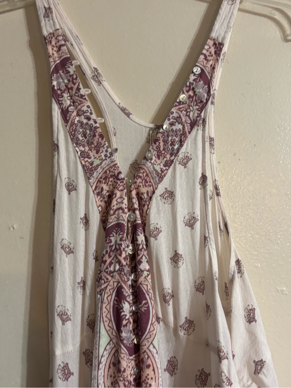 Free People Faithfully Yours Cream and Mauve Paisley Halter Maxi Dress - Picture 4 of 15